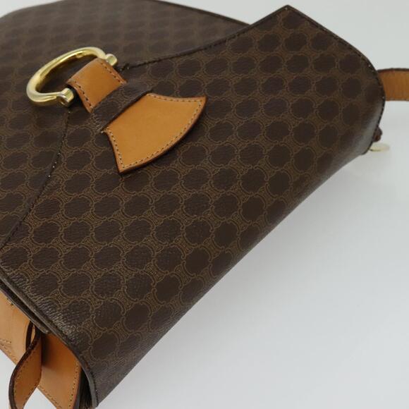 CELINE Macadam Canvas Shoulder Bag Pvc Leather Brown Gold - Picture 6 of 13